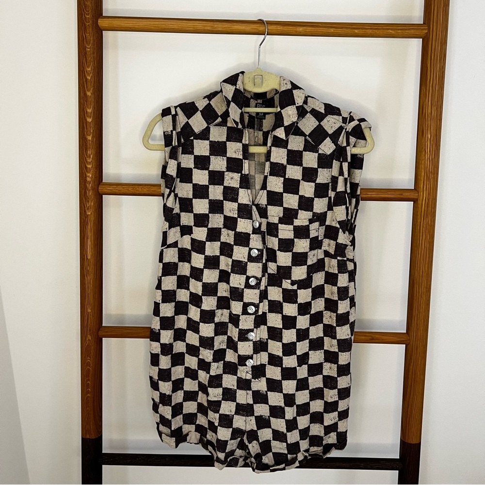 Checkered Sleeveless Romper